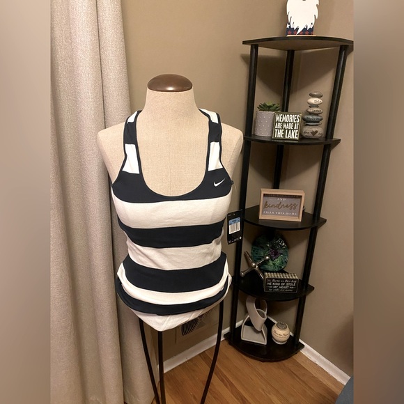 Nike Tops - New Nike Navy and White Athletic Women’s Ribbed Tank Top, Size Medium!
